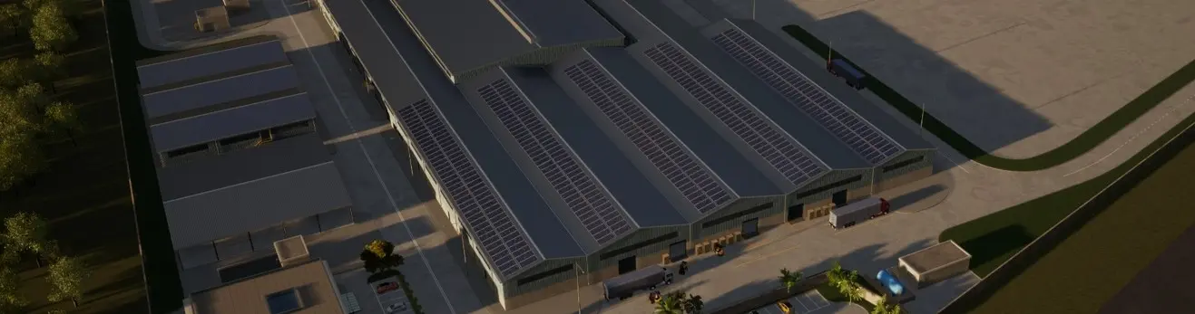 Completed glass plant ready for commissioning