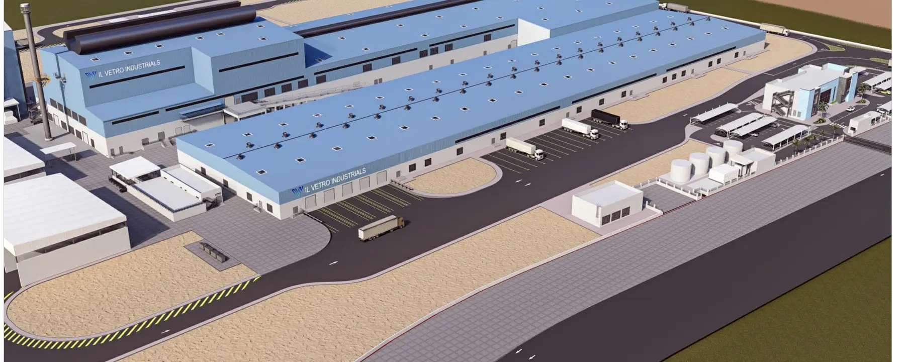 Three-dimensional glass plant project perspective