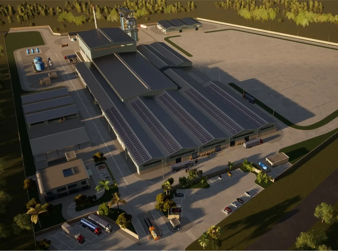 Glass plant masterplan rendering