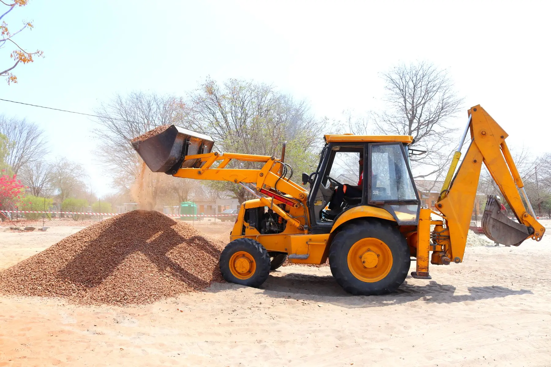 Heavy excavator operating on a worksite